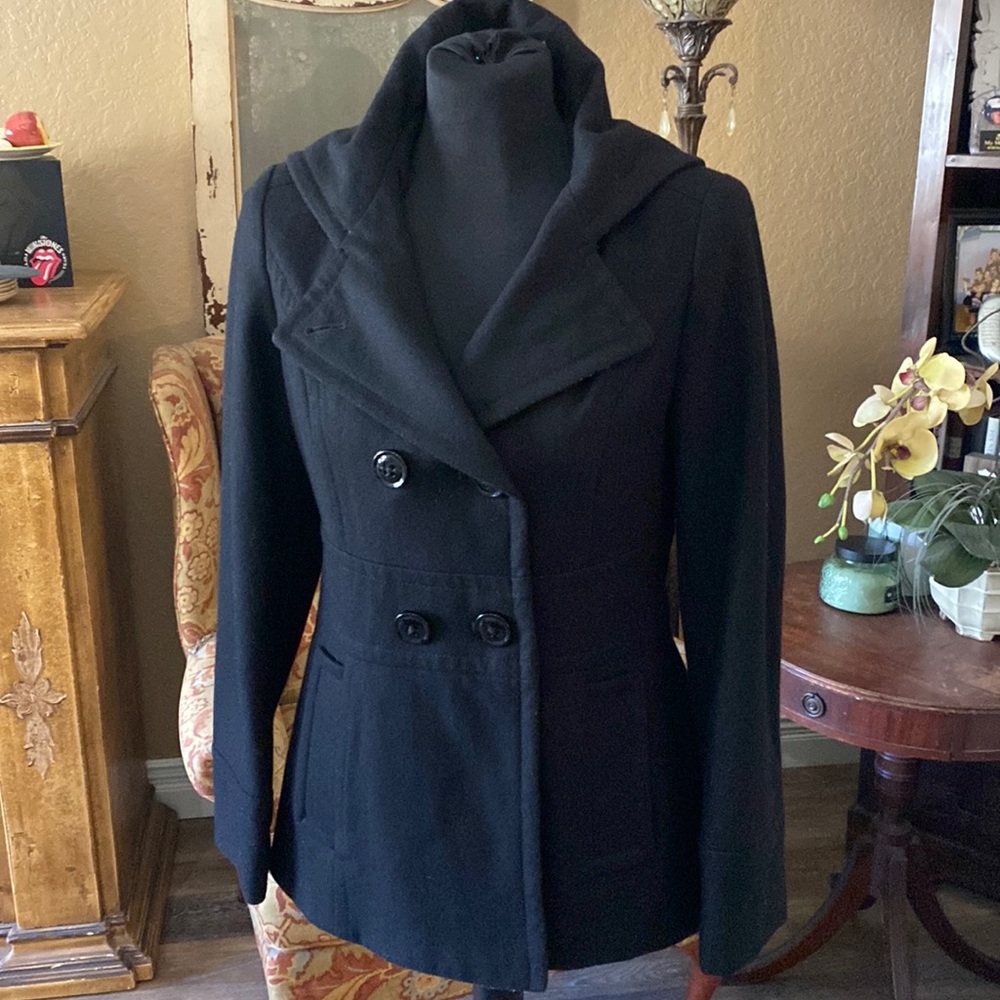 Braetan  Black Coat Double Breasted Size Small